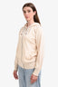 Brunello Cucinelli Cream Cotton Zip Up Hooded Sweater Size 46
