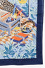 Hermès Navy/Multicolour Cashmere Silk Les Douze Leopards Shawl 140cm