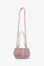 Pre-loved Chanel™ 2019 Pink Tweed Large Pearl Mini Single Flap Handle Bag