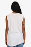 Balmain White Cotton 'Do You Speak Balmain' Gold Graphic Top Size 36