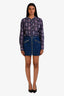 Rag & Bone Blue Denim Zip Up 'Marcy' Racer Mini Skirt Size 25