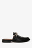 Givenchy Black Leather Chain Slippers Size 41