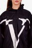 Valentino Black Deconstructed VLogo Bat Sleeves Jacket Size 40