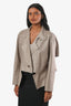 Issey Miyake Beige Sleeve Cut Out Cropped Trench Jacket Size 4