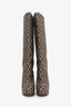 Gucci Brown/Beige Canvas G Rhombus Platform Boots Size 41