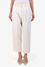 Brunello Cucinelli Cream Virgin Wool-Blend High-Waisted Pleated Trousers Size 4