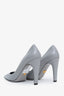 Prada Grey Leather Pointed Toe Pumps Size 38.5