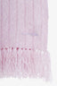 Courreges Purple Wool Knit Fringe Scarf