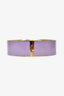Gucci Purple Enamel Gold Tone Interlocking GG Cuff Bracelet