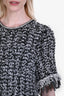 Pre-loved Chanel™ Black White Tweed Fringe SS Dress Size 40