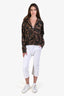 Nili Lotan White Cotton Drop Crotch Cropped Pants Size XS