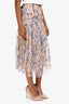 Christopher Kane Nude Tulle/Blue Sparkle Body Illustration Skirt Size 2