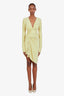Alexander Vauthier Gold V Neck Gathered Asymmetrical Mini Dress Size 36