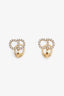 Christian Dior Gold Tone Crystal Clair D Lune Clip On Earrings