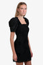 Elliatt Black Embroidered Floral Short Sleeve Mini Dress Size S