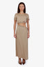 Ba&sh Tan Cut-out Short Sleeve Maxi Dress Size 6