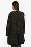Moncler Army Green Nylon Lace Midi Jacket Size 1