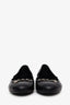 Pre-Loved Chanel™ Black Leather CC Logo Chain Ballet Flats Size 39.5