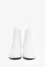 Celine White Patent Leather Triomphe Ankle Boots Size 38