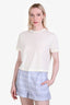 Theory White Wool Short Sleeve Boxy T-Shirt Size XS