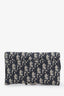 Christian Dior Navy Blue Oblique Jacquard Small Saddle Pouch On Chain with Insert