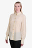 Gucci Cream Silk Button Down Shirt Size 42
