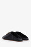 Roger Vivier Black Leather Crystal Buckle Mules Size 37