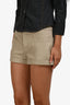 Saint Laurent Beige Lambskin Shorts Size 38