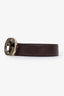 Gucci Brown Leather GG Guccissima Belt Size 90
