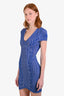 Herve Leger Blue/Pink Cap Sleeve Mini Bandage Dress Size XS