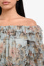 Zimmermann Blue/Pink Silk Floral Off the Shoulder Mini Dress Size XS