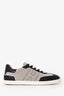 Hermès Black Leather/Grey Canvas 'Match' Sneakers Size 36