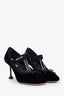 Miu Miu Black Velvet Ballerina Heels Size 37.5