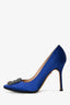 Manolo Blahnik Dark Blue Hangisi Heels Size 38