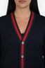 Gucci Navy Wool Web Striped Button Down Cardigan Size XXL