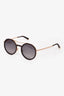 Max Mara Rose Gold Brown Round Aviator Sunglasses