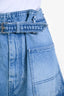 Isabel Marant Blue Denim Medium Wash Belted Shorts Size 38