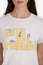 Re/Done White Cotton 'Let's Be Friends' Short Sleeve T-Shirt Size S