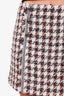 Veronica Beard Multicolour Metallic Houndstooth Button Front Mini Skirt Size 0