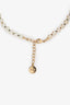 Christian Dior Gold Toned Pearl Logo Short Necklace