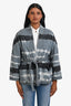 Christian Dior Blue/White Denim Tie Dye Wrap Blazer Size 4