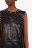 St. John Black Faux Leather Studded Brigette Dress Size 8