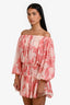 MISA Los Angeles Pink Ruffled Off-The-Shoulder Mini Dress Size S