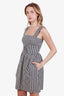 Christian Dior Black/White Striped Lace-up Detail Mini Dress Size 4