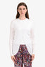 Brunello Cucinelli White Cotton Long Sleeve Button Front Cardigan Size L