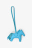 Hermès Blue Leather Rodeo Pegase PM Charm