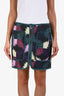 Isabel Marant Etoile Teal/Purple Quilted Zip Mini Skirt Size 40
