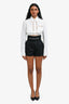 Alexander Wang Black/White Cotton Waistband Logo Shorts Size 0