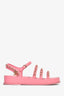 Pre-loved Chanel™ Pink Chain Detail Gladiator Sandals Size 37C