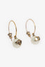 Christian Dior Faux Pearl Bee Hoop Earrings